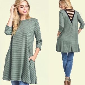 "Finn" Ladder-Trim Tunic with Side Pockets
